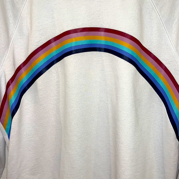 Old Navy white sweatshirt with deep colored rainbow. Size L. Excellent condition - Picture 3 of 5